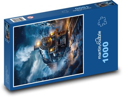 Night steam train ride - Puzzle 1000 pieces, size 60x46 cm 