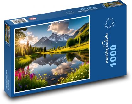 Romantická príroda na horách - Puzzle 1000 dielikov, rozmer 60x46 cm