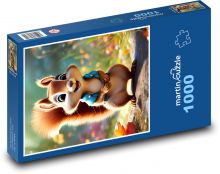 Smejúca sa veverička v veste Puzzle 1000 dielikov - 60 x 46 cm 