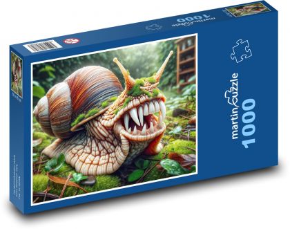 Slimák s ostrými zubami v lese - Puzzle 1000 dielikov, rozmer 60x46 cm