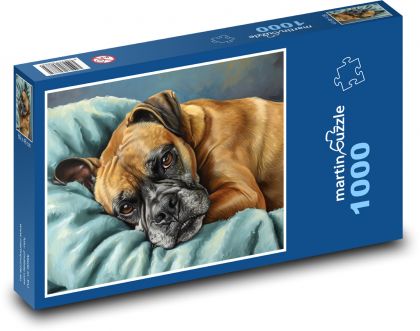 Odpočívající pes - Puzzle 1000 dílků, rozměr 60x46 cm