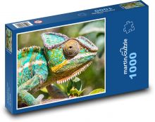 Plazící se barevný chameleón Puzzle 1000 - 60x46 cm