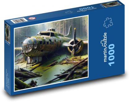 Ztroskotalé letadlo v močálu - puzzle 1000 dílků