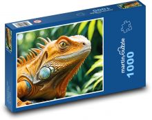 Orange iguana in the jungle Puzzle 1000 pieces - 60 x 46 cm 