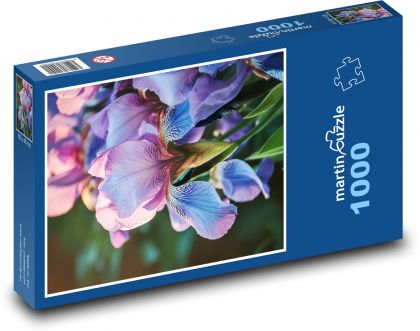 Kvitnúca fialová dúhovka - Puzzle 1000 dielikov, rozmer 60x46 cm