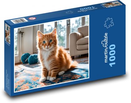 Morouhatá kočka - Puzzle 1000 dílků, rozměr 60x46 cm