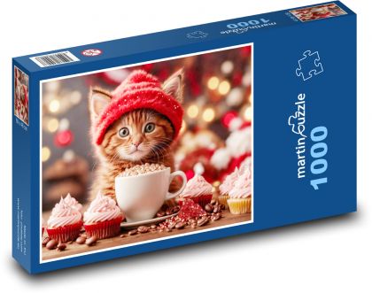 Malá kočka se zákusky - puzzle 1000 dílků