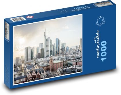 Frankfurt nad Mohanom, Nemecko, mrakodrapy - Puzzle 1000 dielikov, rozmer 60x46 cm