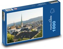 Curych - historické centrum, Švýcarsko Puzzle 1000 dílků - 60 x 46 cm