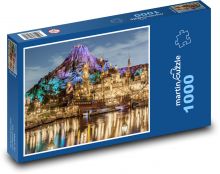 Disney - noční město, moře Puzzle 1000 dílků - 60 x 46 cm
