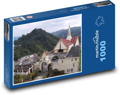 Kostol - hora - Puzzle 1000 dielikov, rozmer 60x46 cm