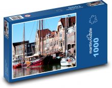 Lodě v přístavu Puzzle 1000 - 60x46 cm