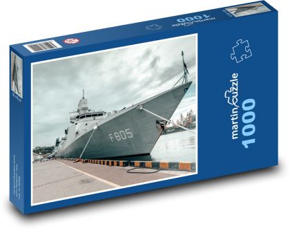 Ein Kriegsschiff im Hafen - Puzzle - 1000 Teile