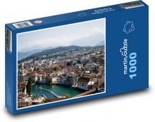 Švajčiarsko - rieka Puzzle 1000 dielikov - 60 x 46 cm 