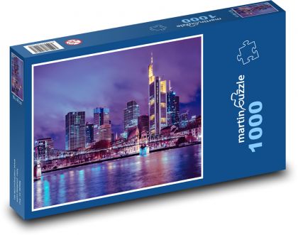 Frankfurt - night city, Germany - Puzzle 1000 pieces, size 60x46 cm 