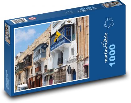 Balkony na starym mieście - Puzzle 1000 elementów, rozmiar 60x46 cm