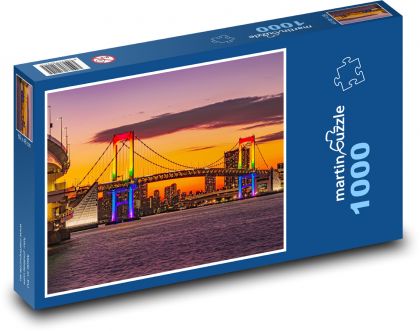 Farebný most pri západe slnka - Puzzle 1000 dielikov, rozmer 60x46 cm