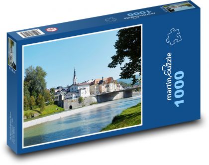Most - řeka Isar - Puzzle 1000 dílků, rozměr 60x46 cm