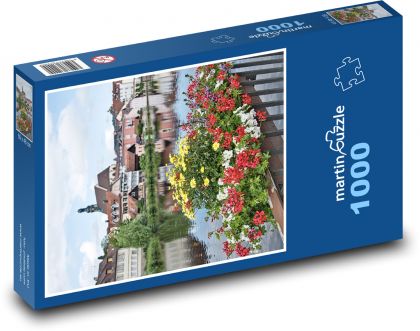 Cityscape with flowers - Puzzle 1000 pieces, size 60x46 cm 