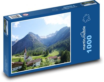 Kostel - hory - Puzzle 1000 dílků, rozměr 60x46 cm