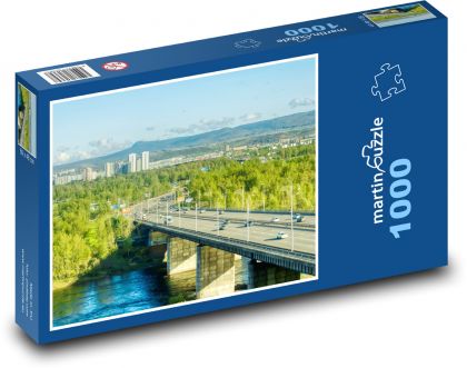 City - bridge, nature - Puzzle 1000 pieces, size 60x46 cm 