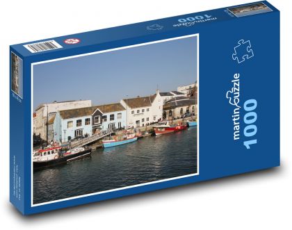 Rybářská vesnice - lodě, moře - puzzle 1000 dílků