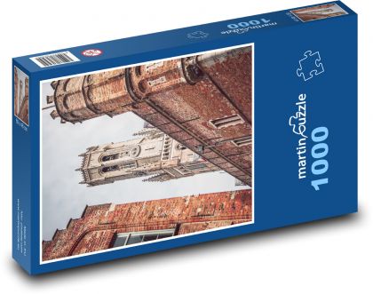 Brugia - Belfry, Belgia - Puzzle 1000 elementów, rozmiar 60x46 cm