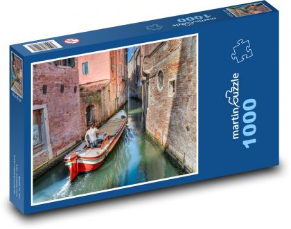 Plavba lodí - Benátky, Itálie - Puzzle 1000 dílků, rozměr 60x46 cm