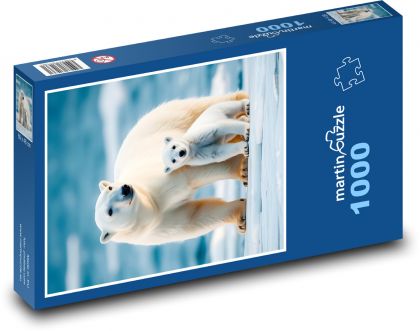 Polar bear - bears, cub - Puzzle 1000 pieces, size 60x46 cm 
