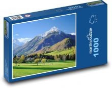 Alpská lúka - hory, príroda Puzzle 1000 dielikov - 60 x 46 cm