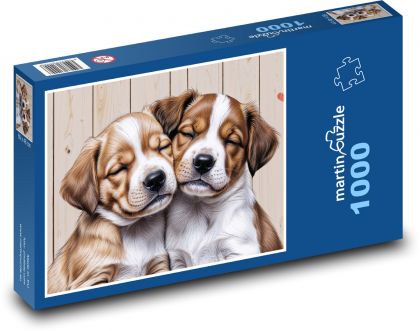 Štěňata - psi, mazlíčci - Puzzle 1000 dílků, rozměr 60x46 cm