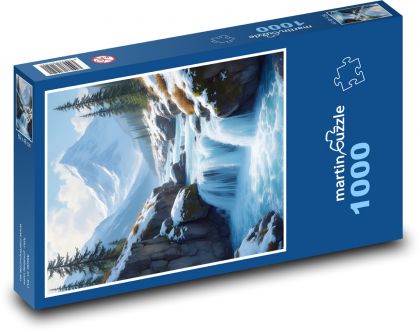 Gebirgsbach - Fluss, Berge - Puzzle - 1000 Teile