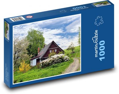 Cottage by the road - Puzzle 1000 pieces, size 60x46 cm 