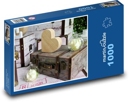 Srdce - Valentýn, láska - Puzzle 1000 dílků, rozměr 60x46 cm
