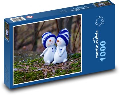 Snowmen in love - Puzzle 1000 pieces, size 60x46 cm 