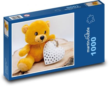 Medvedík so srdiečkom - Puzzle 1000 dielikov, rozmer 60x46 cm