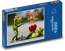 Verliebte Frösche Puzzle 1000 Teile - 60 x 46 cm