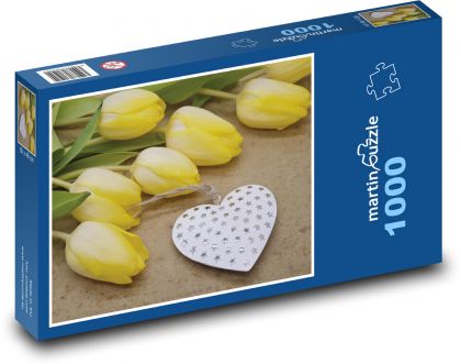 Yellow tulips for love - Puzzle 1000 pieces, size 60x46 cm 