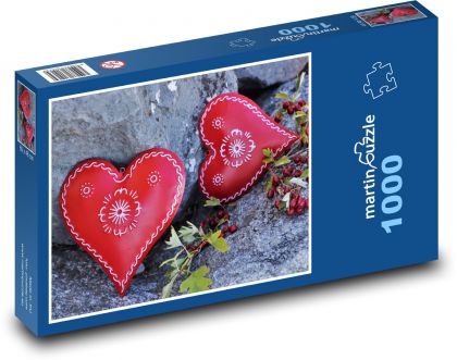 Červené srdce lásky - Puzzle 1000 dielikov, rozmer 60x46 cm