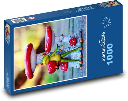 Žába a houby - Puzzle 1000 dílků, rozměr 60x46 cm