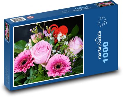 Valentínska kytica - Puzzle 1000 dielikov, rozmer 60x46 cm