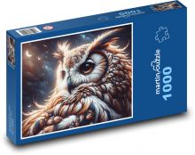 Owl at night Puzzle 1000 pieces - 60 x 46 cm