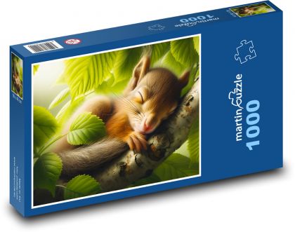 Spící veverka na stromě - puzzle 1000 dílků