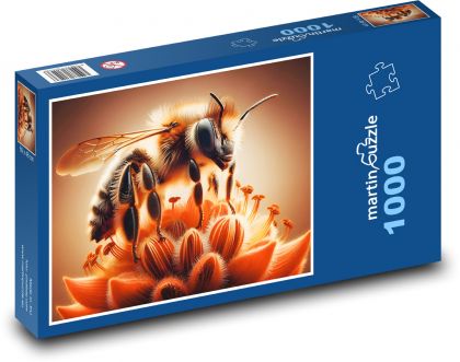 Pszczoła na kwiatku - Puzzle 1000 elementów, rozmiar 60x46 cm
