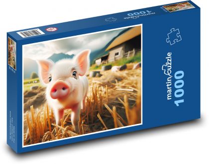 Ferkel auf dem Bauernhof - Puzzle - 1000 Teile