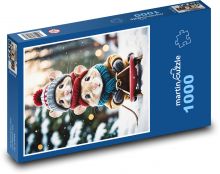 Mäuse auf einem Schlitten Puzzle 1000 Teile - 60 x 46 cm