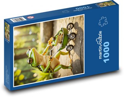 Žaba nesie kočík - Puzzle 1000 dielikov, rozmer 60x46 cm