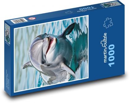 Delfin - natura, morze - Puzzle 1000 elementów, rozmiar 60x46 cm
