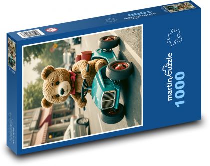 Medvídek v autíčku - puzzle 1000 dílků