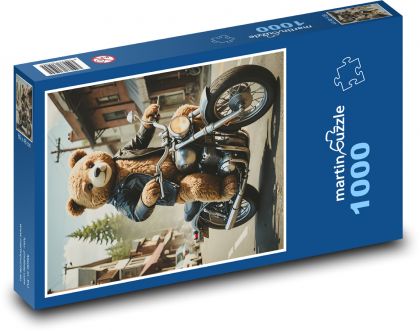 Teddy bear on a motorbike - Puzzle 1000 pieces, size 60x46 cm 